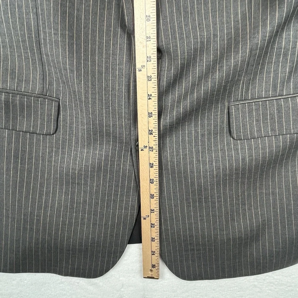 Brooks Brothers Blazer Mens 42L Gray Pinstripes 100% Wool Two Button USA Union
